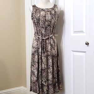 VOIR VOIR LEOPARD SLEEVELESS DRESS SZ 8 EXCELLENT CONDITION